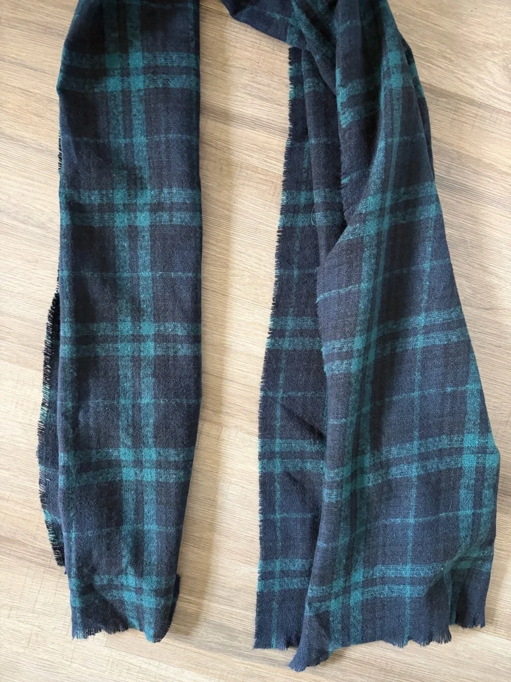 Classic Black & Teal Plaid Women’s Scarf